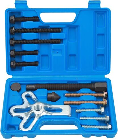 14PCS Harmonic Balancer Puller Kit, Reusable Carbon Steel Steering Wheel Puller Set with Storage Box for 2 or 3 Hole Applications in Kuwait