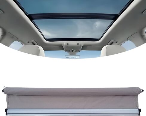 Car Panorama Sunroof Sunshade Curtain Cover Assembly for Volvo XC60 XC90 2015 2016 2017 2018 2019 2020 2021 (Biege) in Saudi Arabia