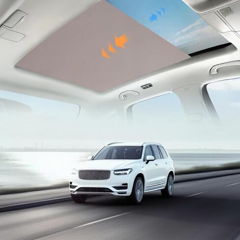 Car Panorama Sunroof Sunshade Curtain Cover Assembly for Volvo XC60 XC90 2015 2016 2017 2018 2019 2020 2021 (Biege) in Saudi Arabia