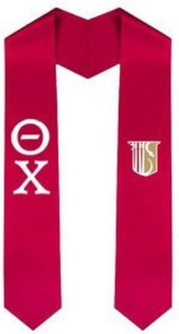 Theta Chi Greek Lettered Graduation Sash Stole With Crest in Saudi Arabia