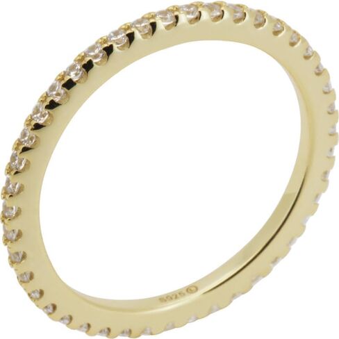 925 Sterling Silver 14k Gold Vermeil AAA Cubic Zirconia 1.5-5mm Eternity Band Ring in Saudi Arabia