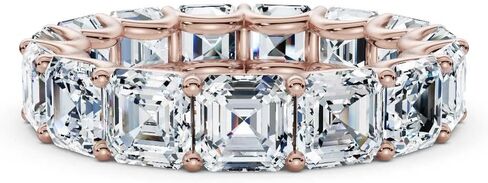 3-10 قيراط Asscher قص مختبر الماس خاتم الخلود للنساء 10K 14K 18K الصلبة الذهب خاتم الخلود مختبر نمت الماس خاتم الزواج هدية عيد الميلاد للنساء (E-F اللون، VVS2 الوضوح) in Kuwait