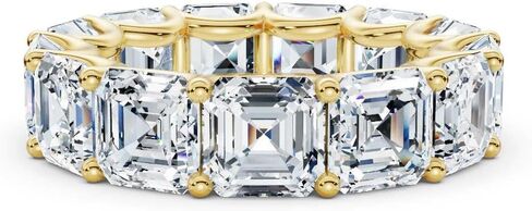3-10 قيراط Asscher قص مختبر الماس خاتم الخلود للنساء 10K 14K 18K الصلبة الذهب خاتم الخلود مختبر نمت الماس خاتم الزواج هدية عيد الميلاد للنساء (E-F اللون، VVS2 الوضوح) in Kuwait