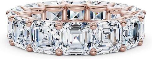 3-10 قيراط Asscher قص مختبر الماس خاتم الخلود للنساء 10K 14K 18K الصلبة الذهب خاتم الخلود مختبر نمت الماس خاتم الزواج هدية عيد الميلاد للنساء (E-F اللون، VVS2 الوضوح) in Kuwait