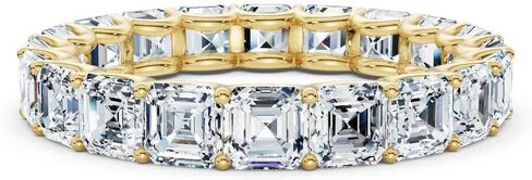3-10 قيراط Asscher قص مختبر الماس خاتم الخلود للنساء 10K 14K 18K الصلبة الذهب خاتم الخلود مختبر نمت الماس خاتم الزواج هدية عيد الميلاد للنساء (E-F اللون، VVS2 الوضوح) in Kuwait