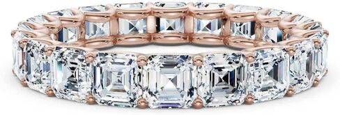 3-10 Carat Asscher Cut Lab Grown Diamond Eternity Ring for Women 10K 14K 18K Solid Gold Eternity Ring Lab Grown Diamond Wedding Ring Christmas Gift For Women (E-F Color, VVS2 Clarity) in Saudi Arabia