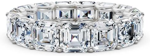 3-10 قيراط Asscher قص مختبر الماس خاتم الخلود للنساء 10K 14K 18K الصلبة الذهب خاتم الخلود مختبر نمت الماس خاتم الزواج هدية عيد الميلاد للنساء (E-F اللون، VVS2 الوضوح) in Kuwait