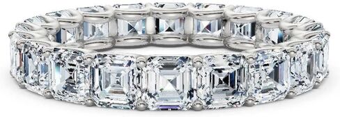 3-10 قيراط Asscher قص مختبر الماس خاتم الخلود للنساء 10K 14K 18K الصلبة الذهب خاتم الخلود مختبر نمت الماس خاتم الزواج هدية عيد الميلاد للنساء (E-F اللون، VVS2 الوضوح) in Kuwait