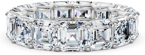 3-10 قيراط Asscher قص مختبر الماس خاتم الخلود للنساء 10K 14K 18K الصلبة الذهب خاتم الخلود مختبر نمت الماس خاتم الزواج هدية عيد الميلاد للنساء (E-F اللون، VVS2 الوضوح) in Kuwait