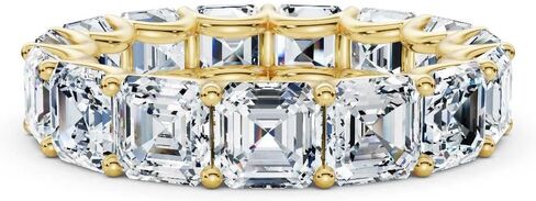 3-10 قيراط Asscher قص مختبر الماس خاتم الخلود للنساء 10K 14K 18K الصلبة الذهب خاتم الخلود مختبر نمت الماس خاتم الزواج هدية عيد الميلاد للنساء (E-F اللون، VVS2 الوضوح) in Kuwait