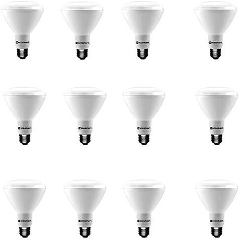 لمبة الفيضانات LED BR30 ذات اللون الأبيض الساطع من Ecosmart، استبدال 65 وات، 9 وات، 655 لومن - 3000 كلفن - تصنيف داخلي/خارجي (6 عبوات) in Kuwait