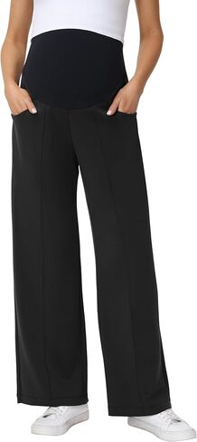 V VOCNI Maternity Pants Wide Leg Dress Yoga Pants Over The Belly Stretchy Work Slack Pregnancy Lounge Trousers in Saudi Arabia