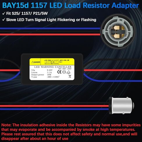 Fenikso 1157 مقاومات تحميل LED التوصيل والتشغيل أداة مكافحة الوميض، مكافحة فرط وميض خطأ فلاش إلغاء Canbus Brake-2PCS in Saudi Arabia