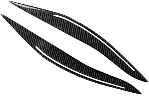 Cnsodo15 2 قطعة غطاء جفن الحاجب الأمامي من ألياف الكربون المصابيح الأمامية غطاء العين ملصقات الديكور لسيارات BMW 5 Series F10 528i 535i 550i Base Sedan Pre-LCI 2011-2017 in Kuwait