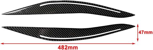 Cnsodo15 2 قطعة غطاء جفن الحاجب الأمامي من ألياف الكربون المصابيح الأمامية غطاء العين ملصقات الديكور لسيارات BMW 5 Series F10 528i 535i 550i Base Sedan Pre-LCI 2011-2017 in Kuwait