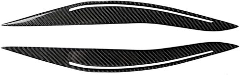 Cnsodo15 2 قطعة غطاء جفن الحاجب الأمامي من ألياف الكربون المصابيح الأمامية غطاء العين ملصقات الديكور لسيارات BMW 5 Series F10 528i 535i 550i Base Sedan Pre-LCI 2011-2017 in Kuwait