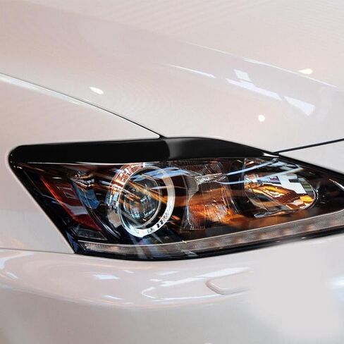 beler 1 Pair Glossy Piano Black Front Headlight Eyelid Eyebrow Cover Trim Decal Fit for Lexus IS250 IS300 2006-2012 in Saudi Arabia