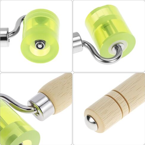 QWORK Auto Car Audio Sound Deadening Roller, PU Seam Roller for Heat Abatement Mat, Wallpaper & Mat Application, Wooden Handle, Riveted Steel Bracket, 1.6" Wide Roller in Saudi Arabia