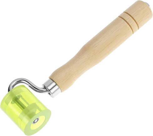 QWORK Auto Car Audio Sound Deadening Roller, PU Seam Roller for Heat Abatement Mat, Wallpaper & Mat Application, Wooden Handle, Riveted Steel Bracket, 1.6" Wide Roller in Saudi Arabia