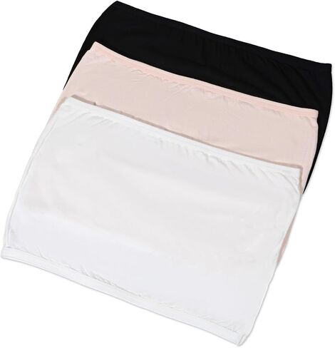 3Pcs Lady Camisole Modesty Panel Cleavage Cover Anti Peep Invisible Modesty Inserts for Low Cut Dresses - Black, Apricot, White in Saudi Arabia