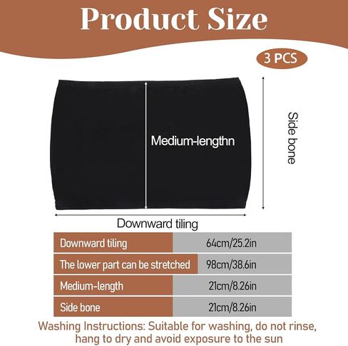 3Pcs Lady Camisole Modesty Panel Cleavage Cover Anti Peep Invisible Modesty Inserts for Low Cut Dresses - Black, Apricot, White in Saudi Arabia