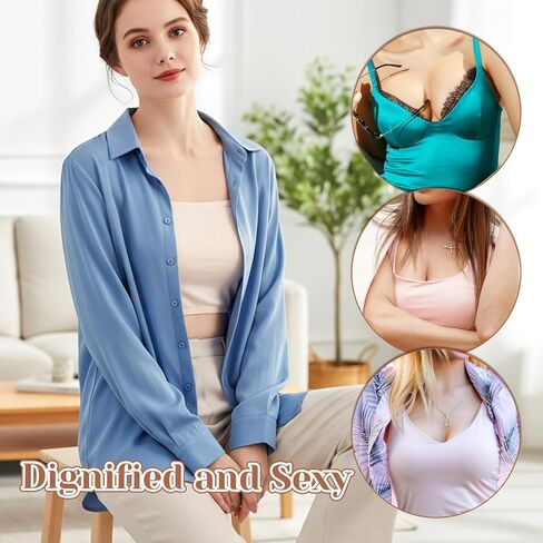 3Pcs Lady Camisole Modesty Panel Cleavage Cover Anti Peep Invisible Modesty Inserts for Low Cut Dresses - Black, Apricot, White in Saudi Arabia