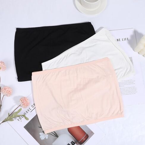 3Pcs Lady Camisole Modesty Panel Cleavage Cover Anti Peep Invisible Modesty Inserts for Low Cut Dresses - Black, Apricot, White in Saudi Arabia