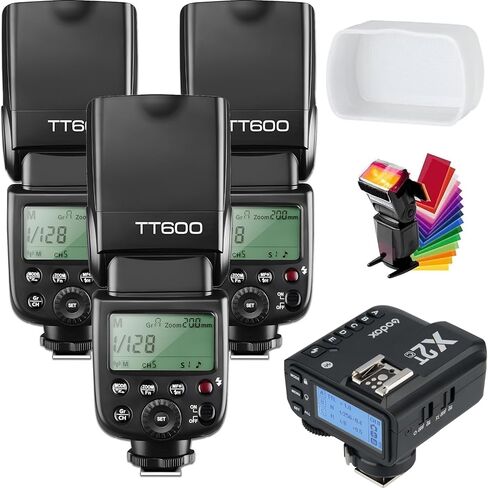 Godox TT600 High Speed Sync 2.4G Wireless Camera Flash Speedlite Light with X2T-C Remote Trigger Transmitter Compatible for Canon Cameras & Diffuer & Filters & USB LED in Saudi Arabia