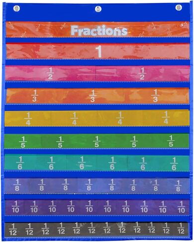 Classroom Accessory Pocket Chart with Fractions Decimals Cards Hanging Chart Educational Teaching Tool Decorations Supplies, Pocket Chart in Saudi Arabia