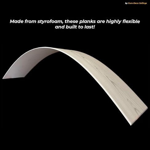 DIY Glue Up P02- Foam Ceiling Tiles Panel/Planks Gray White Wood, 39.3" x 6.5", Pack of 36 (63.72 Sq.Ft.) in Saudi Arabia