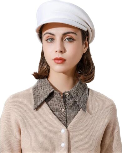 Women Wool Newsboy Cap Winter Hat Baker Boy Beret Hat Visor Cabbie Cap Adjustable for Ladies in Saudi Arabia