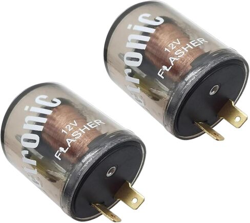 مرحلات وامضة WZP قطعتين، مرحل إشارة الانعطاف LED 12 فولت لتثبيت الوميض الفائق، مرحل فلاش إلكتروني دائري 2 دبوس، عالمي لسيارة شاحنة الدفع الرباعي والدراجة النارية (شفاف) in Kuwait