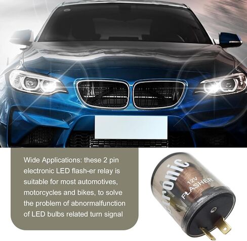 مرحلات وامضة WZP قطعتين، مرحل إشارة الانعطاف LED 12 فولت لتثبيت الوميض الفائق، مرحل فلاش إلكتروني دائري 2 دبوس، عالمي لسيارة شاحنة الدفع الرباعي والدراجة النارية (شفاف) in Kuwait