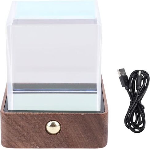 Zunate Bitcoin Stock Ticker Display, 4.3 inch LCD High Contrast Display, Crystal Glass, 2.4GHz WiFi Real Time Cryptos Price Display with Digital Clock Weather Temperature Humidity (Walnut) in Saudi Arabia