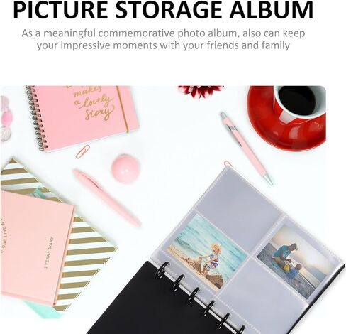 TEHAUX Black and White 4-grid Postcard Album 3-inch 20-page Cool Black Single-sided Photo Holder for Travel and Home Storage in Saudi Arabia