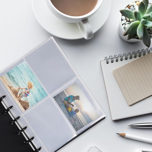 TEHAUX Black and White 4-grid Postcard Album 3-inch 20-page Cool Black Single-sided Photo Holder for Travel and Home Storage in Saudi Arabia