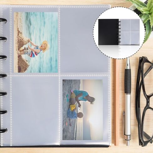 TEHAUX Black and White 4-grid Postcard Album 3-inch 20-page Cool Black Single-sided Photo Holder for Travel and Home Storage in Saudi Arabia