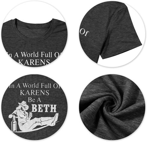 قمصان SFHFY Beth للنساء في عالم مليء بـ Karens be a Beth تي شيرت شقيقة صيفي بأكمام قصيرة in Kuwait