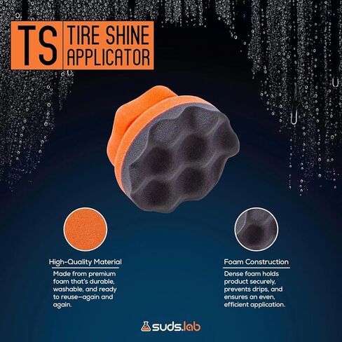 Suds Lab TS Tire Shine Applicator - Reusable Foam Applicator for Tire Treatments - Use with Tire Gel, Tire Shine, Tire Wet, Tire Balm, and More! in Saudi Arabia