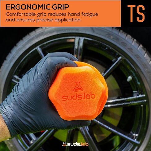 Suds Lab TS Tire Shine Applicator - Reusable Foam Applicator for Tire Treatments - Use with Tire Gel, Tire Shine, Tire Wet, Tire Balm, and More! in Saudi Arabia
