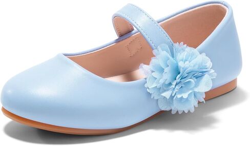 Haloumoning Girls Mary Jane Flats Ballet Dress Shoes Kids Flower Slip on Wedding Party Princess Shoes in Kuwait
