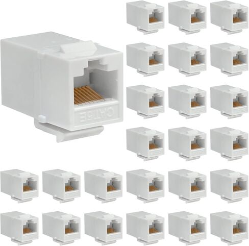 Cmple - Cat5e Inline Coupler Type Keystone Jack, Female to Female RJ45 Inline Coupler for Computer Networks, Laptops, Monitors - White in Kuwait