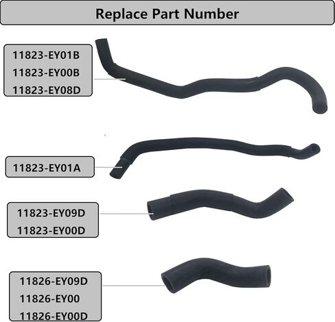 Jiayouy Valve Hose Kit Compatible with Infiniti J50 QX50 S51 FX37 CV36 HV36 G37 Y51 Q70 ⅤQ37HR, Compatible with Nissan 370Z Z34 2013-2018, 11823-EY01B 11823-EY01A 11823-EY09D 11826-EY09D in Saudi Arabia