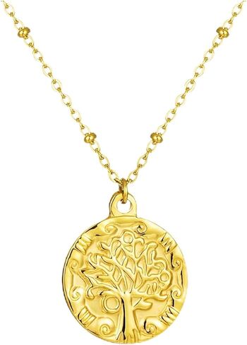 قلادة قلادة شجرة الحياة الذهبية من COSPERFAVER، قلادة ذهبية عصرية للنساء، مجوهرات يومية متعددة الاستخدامات، مطلية بالذهب عيار 14 قيراط in Kuwait