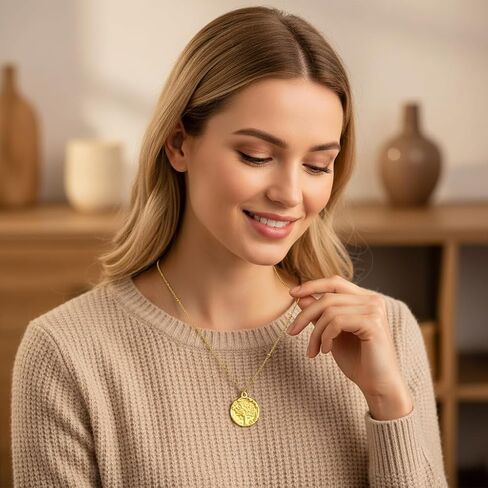 قلادة قلادة شجرة الحياة الذهبية من COSPERFAVER، قلادة ذهبية عصرية للنساء، مجوهرات يومية متعددة الاستخدامات، مطلية بالذهب عيار 14 قيراط in Kuwait