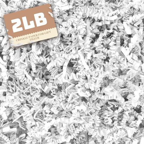 Dayacoco 2LB White Crinkle Cut Paper Shred Filler, Shredded Confetti Paper for Basket Filler, Gift Wrapping, Basket Filling for Birthdays, Weddings, Anniversaries in Kuwait