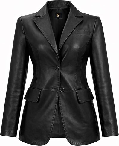 Rauly Women’s Black Genuine Leather Blazer Coat – Tailored Brown Leather Jacket Women in Saudi Arabia