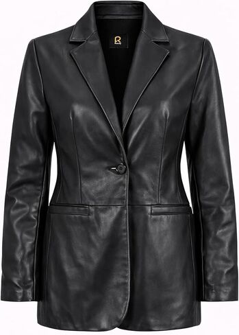 Rauly Women’s Black Genuine Leather Blazer Coat – Tailored Brown Leather Jacket Women in Saudi Arabia