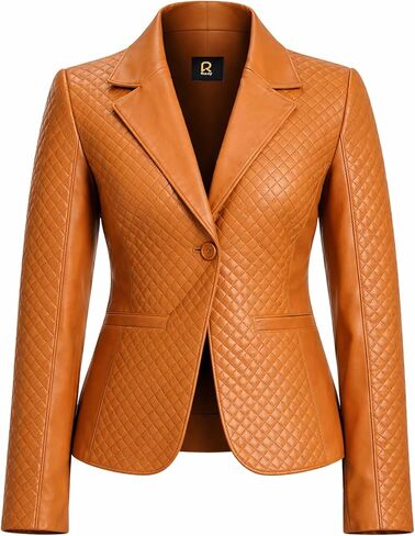 Rauly Women’s Black Genuine Leather Blazer Coat – Tailored Brown Leather Jacket Women in Saudi Arabia