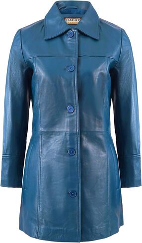 Women’s Lambskin Leather Car Coat – Classic 3/4 Length Style Overcoat in Saudi Arabia